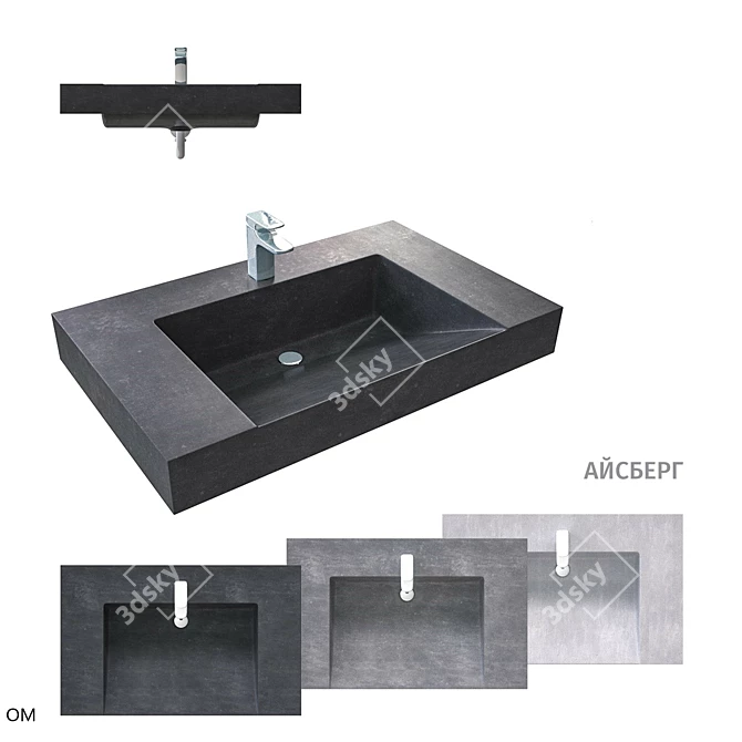 Iceberg Concrete Sink 3D model image 1