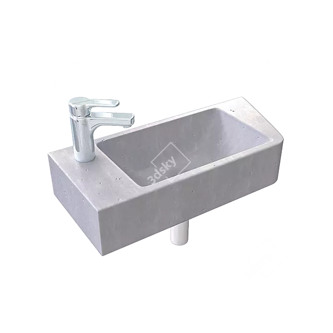 Asymmetrical Concrete Sink: Aron 3D model image 5