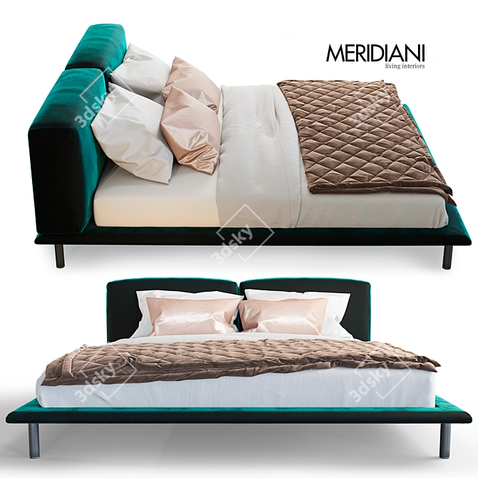 Italian Elegance: Timothy Bed by Meridiani 3D model image 2