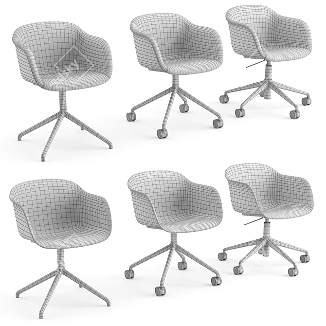 Muuto Fiber Office Armchair 3D model image 5