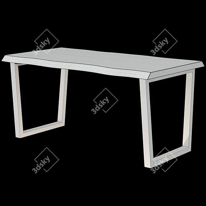 Natural Wood Slab Table 3D model image 4
