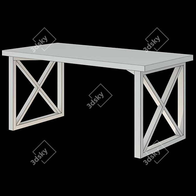 Karagach Wood Slab Table - Natural Edge 3D model image 5