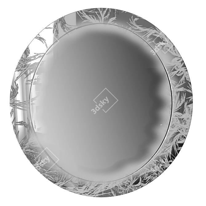 Frost Glass Mirror: Handcrafted Ornament Design 3D model image 1