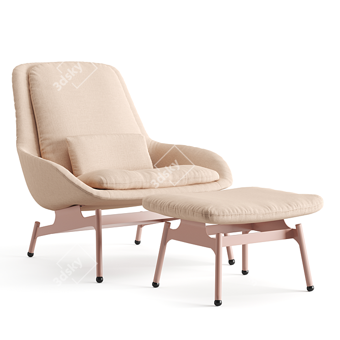 Sleek Field Lounge Chair: Modern Design for Unbeatable Comfort 3D model image 1