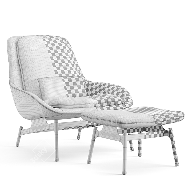 Sleek Field Lounge Chair: Modern Design for Unbeatable Comfort 3D model image 3