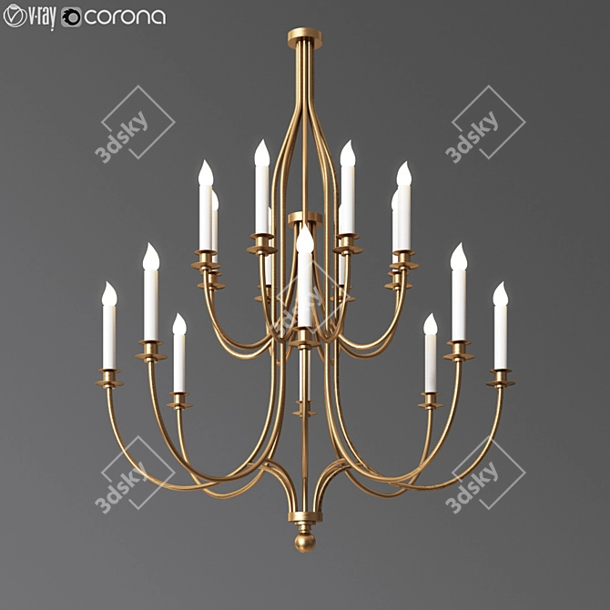 Elegant Chateau Chandelier 3D model image 1