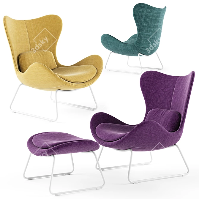 Cozy Calligaris Lazy Armchair: Ultimate Relaxation Companion 3D model image 1