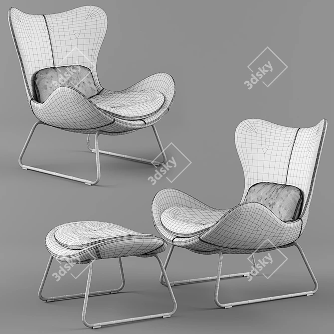 Cozy Calligaris Lazy Armchair: Ultimate Relaxation Companion 3D model image 3
