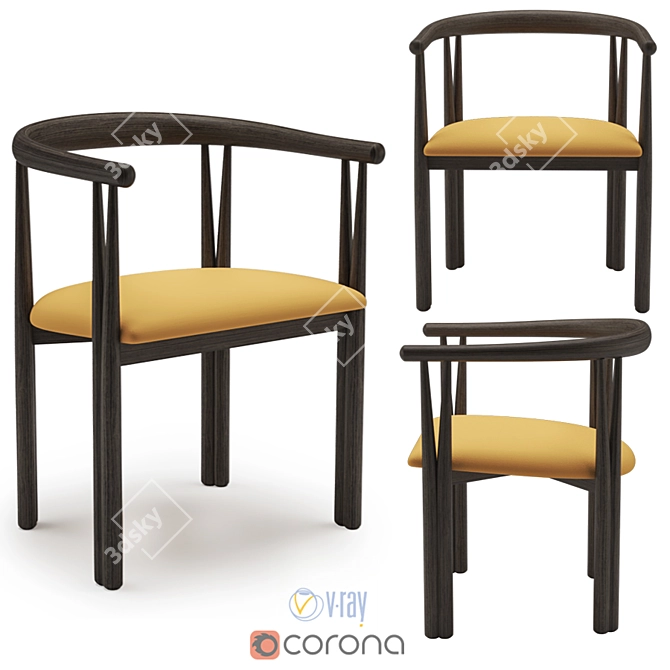 Modern, Chic Elliot Dining Chair 3D model image 1