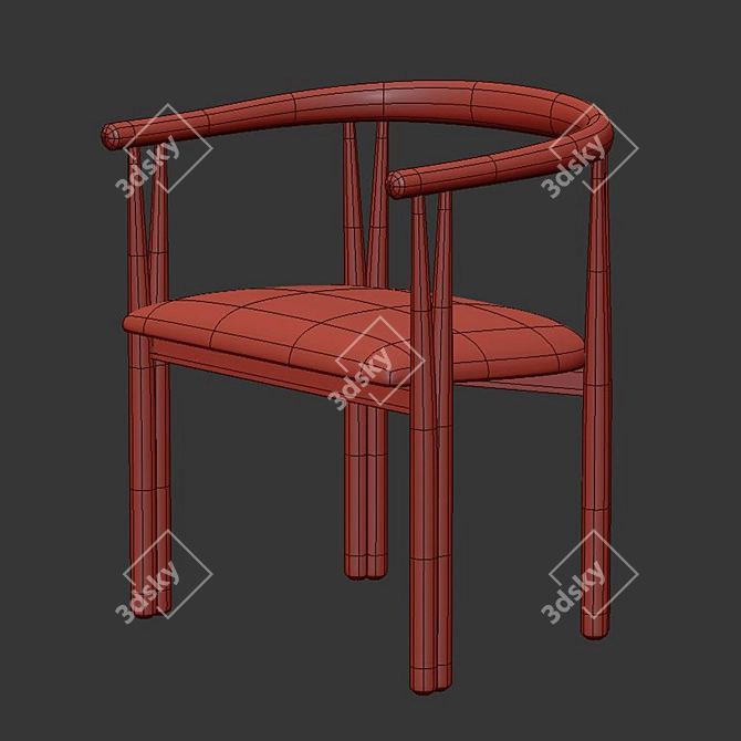 Modern, Chic Elliot Dining Chair 3D model image 2