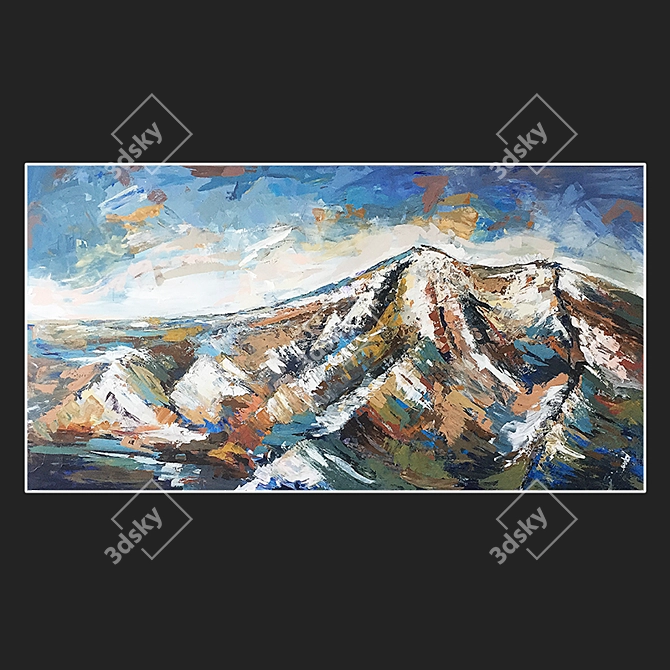 Majestic Mountain Bliss 3D model image 1