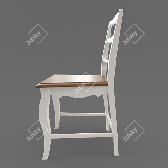 Elegant Birch Wood Chair 3D model image 2