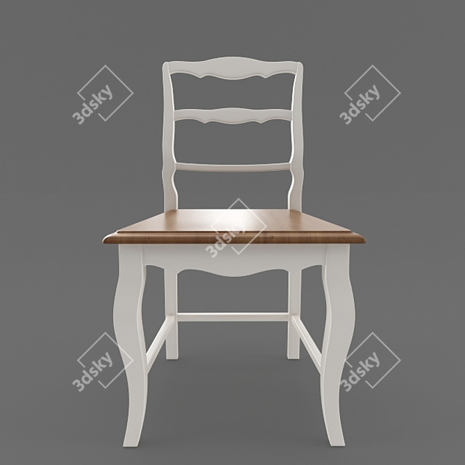 Elegant Birch Wood Chair 3D model image 3