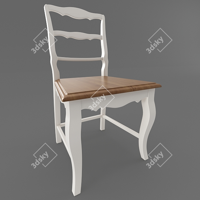 Elegant Birch Wood Chair 3D model image 4