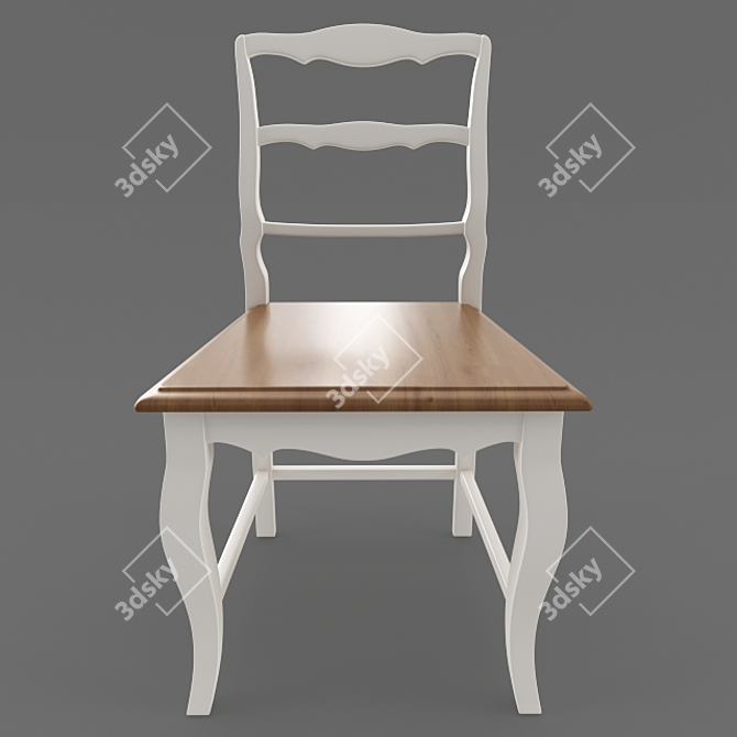 Elegant Birch Wood Chair 3D model image 5