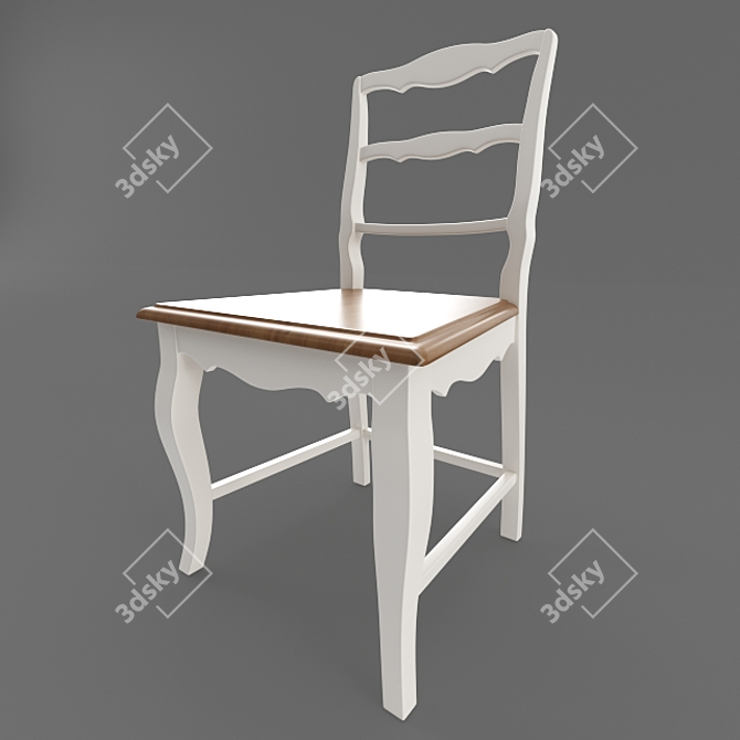 Elegant Birch Wood Chair 3D model image 6