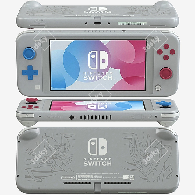 NintenSwitch Lite - Zacian & Zamazenta 3D model image 1