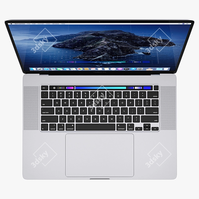 Silver MacBook Pro 16: Powerful Performance 3D model image 3