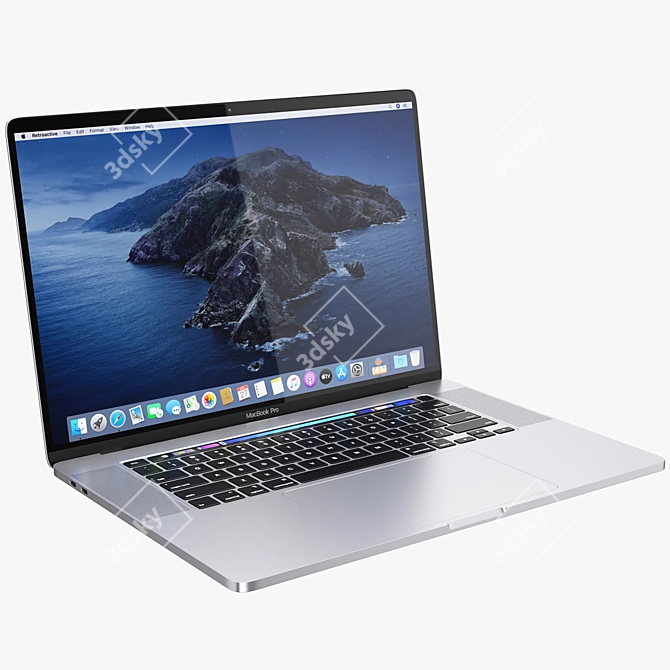 Silver MacBook Pro 16: Powerful Performance 3D model image 4