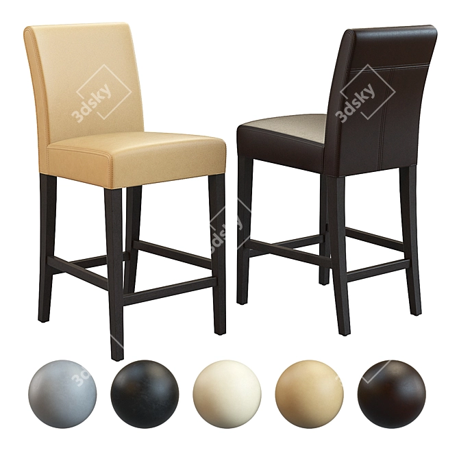 Luxury Leather Counter Stool 3D model image 1