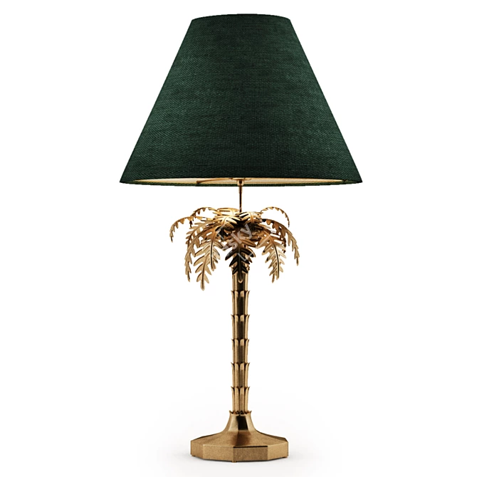 Tropical Palm Brass Lamp 3D model image 3