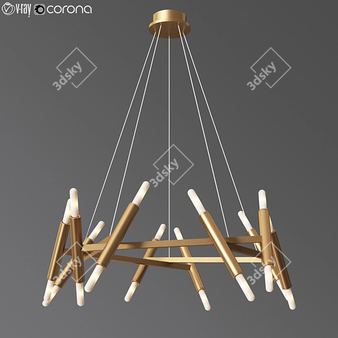 Luxury Pentagon Chandelier - Jonathan Browning 3D model image 1