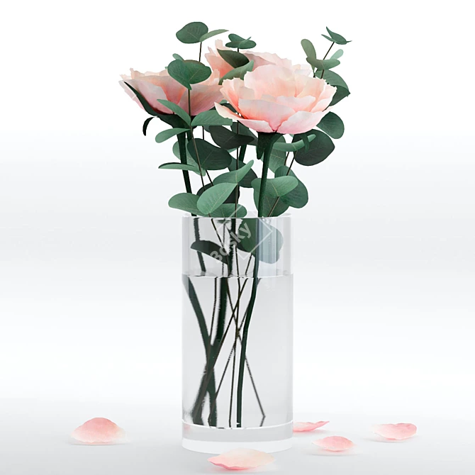 Anemone Elegance: Eucalyptus Bouquet 3D model image 5