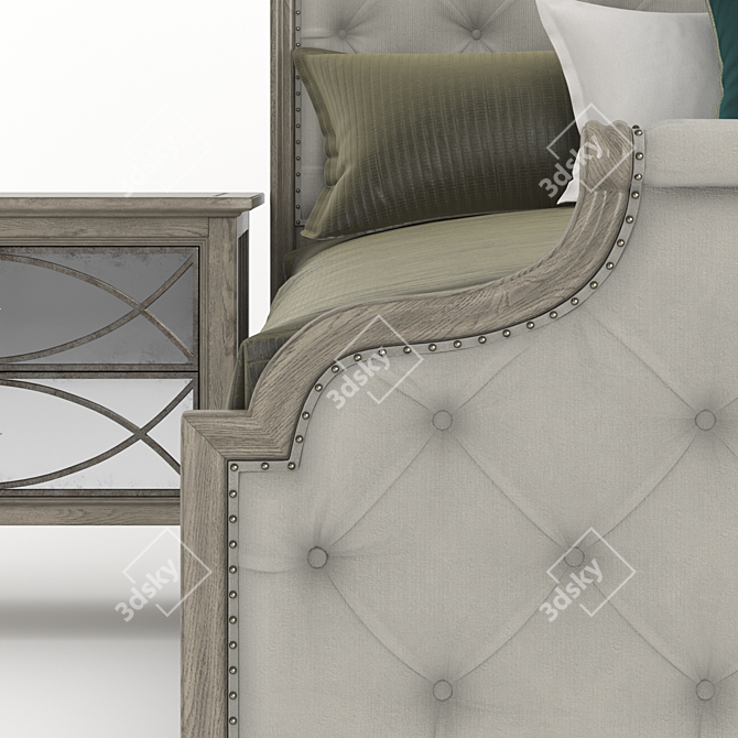 Elegant Marquesa Upholstered Bed 3D model image 3