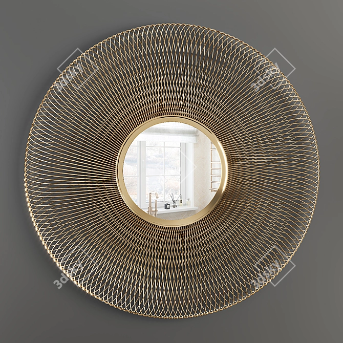 Elegant Circular Decorative Mirror - Dantone Home 3D model image 1