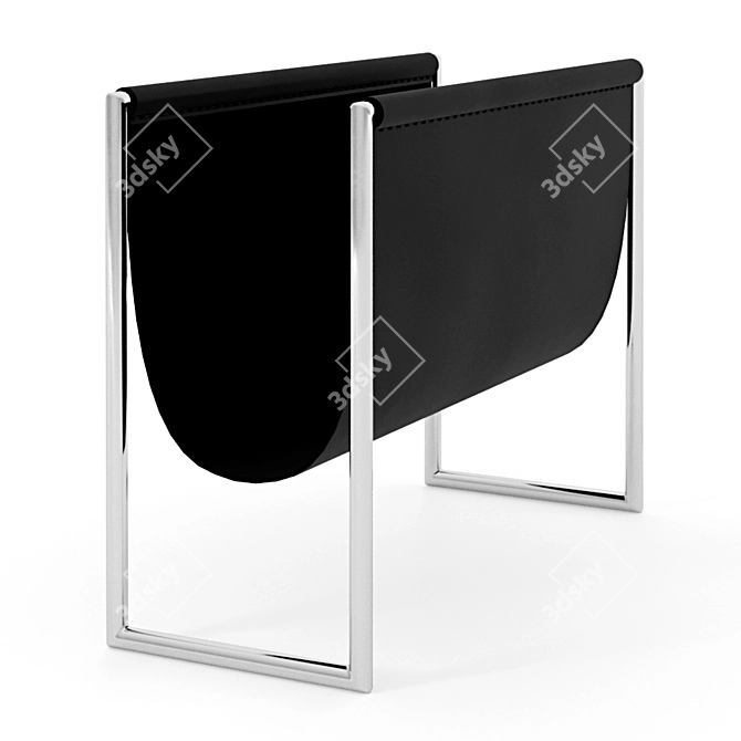 Leather Magazine Rack: Stylish and Functional 3D model image 2