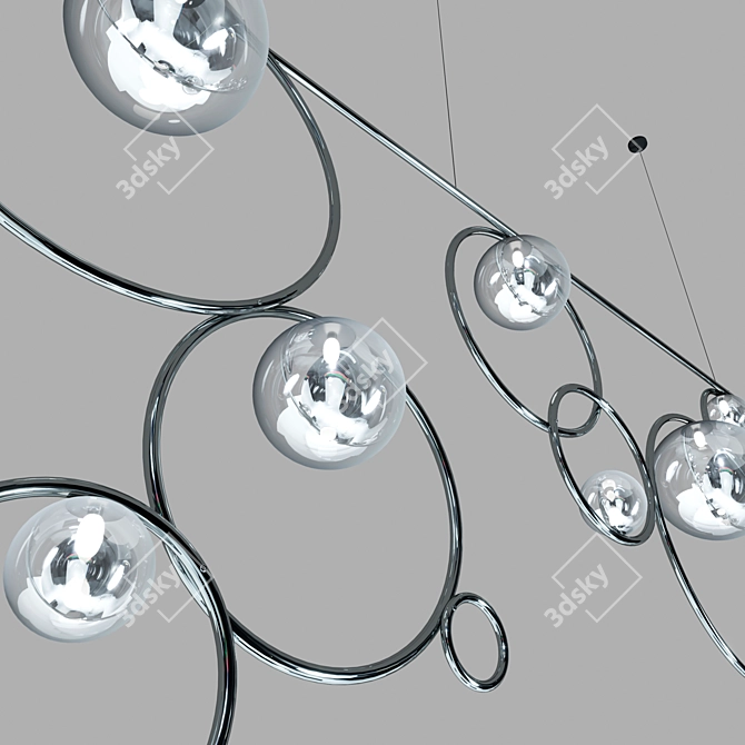 Floating Glass Sphere Chandelier 3D model image 3