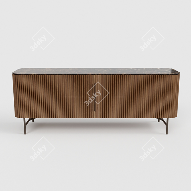 Elegant Rigadin Commode - 31x123x46 cm 3D model image 1