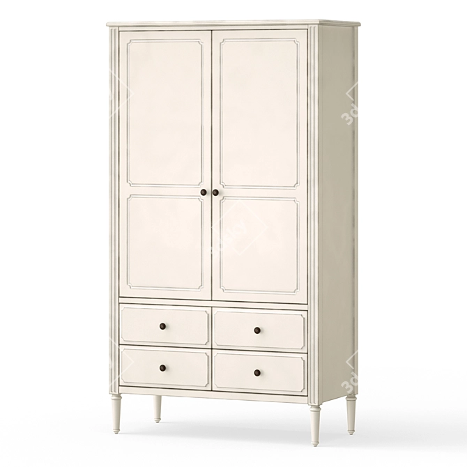 Provençal Nursery Wardrobe | Linea Lux 3D model image 1