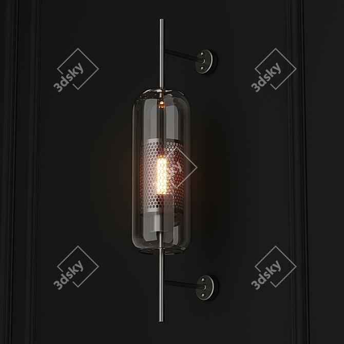 Elegant Chiswick Glass Wall Light 3D model image 2