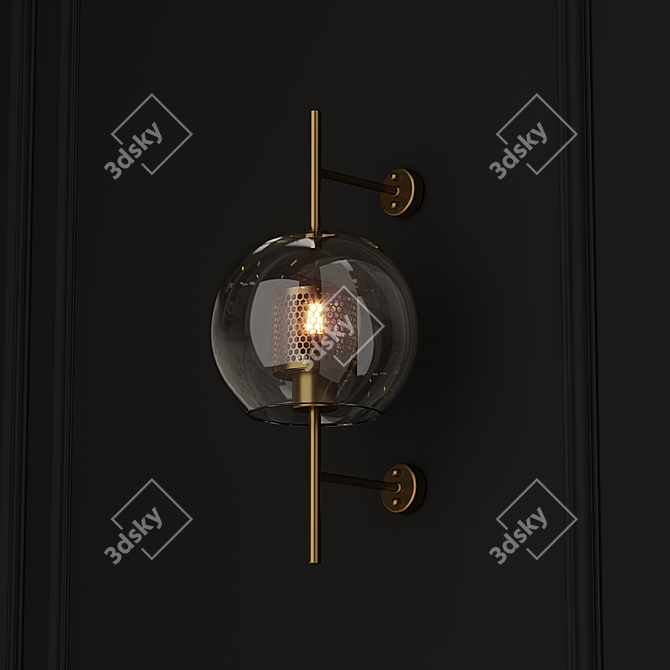 Elegant Chiswick Glass Wall Light 3D model image 3