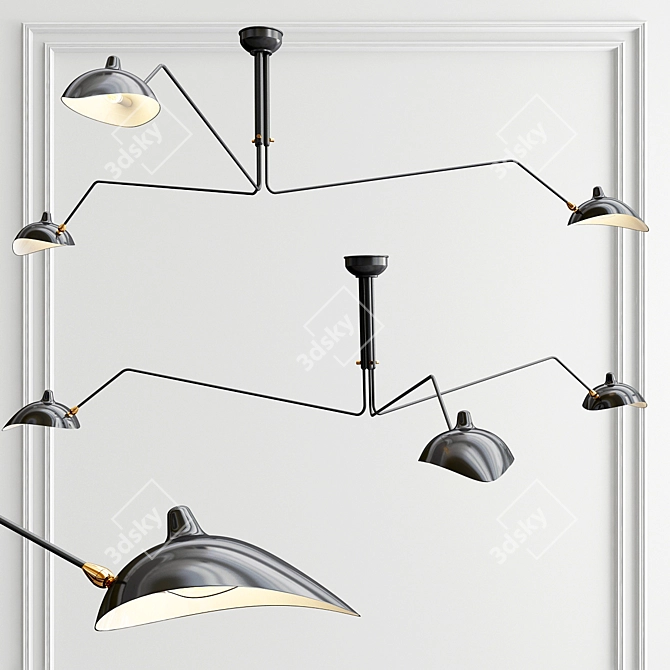 Sleek Chandelier Collection - 3 Variants 3D model image 3