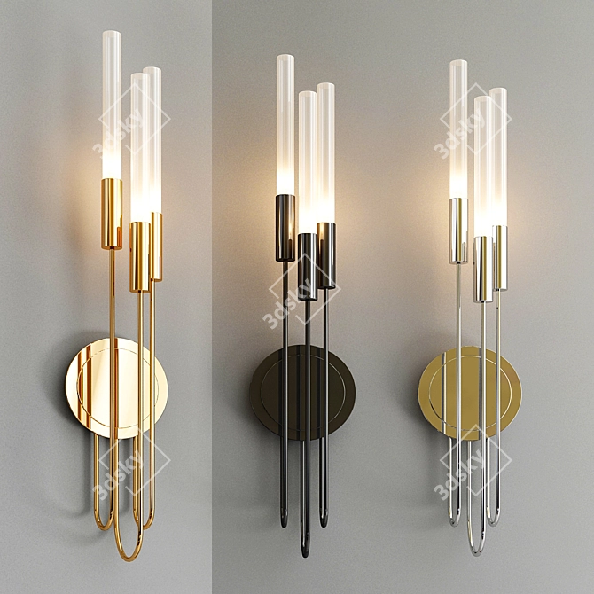 Sleek Torch Sconce 3D model image 1