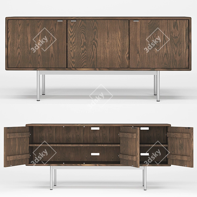 Modern Hensley Media Cabinet 3D model image 1