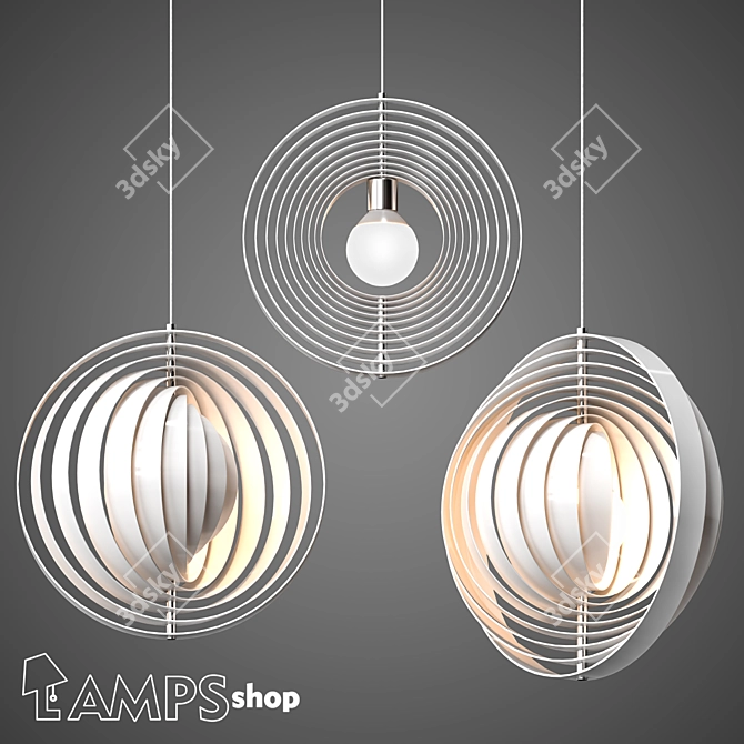 Elegant L1222 Infinity Chandelier 3D model image 1