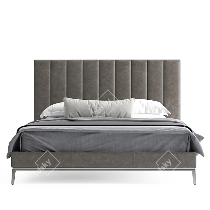 RH Italia Channel Bed: Sleek and Stylish 3D model image 2