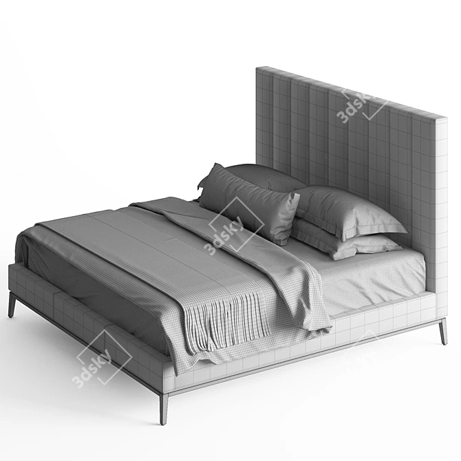 RH Italia Channel Bed: Sleek and Stylish 3D model image 5