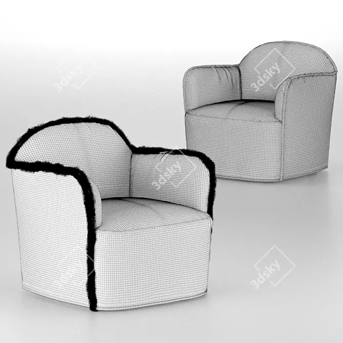 Elegant Ada Armchair by Paola Navone 3D model image 2