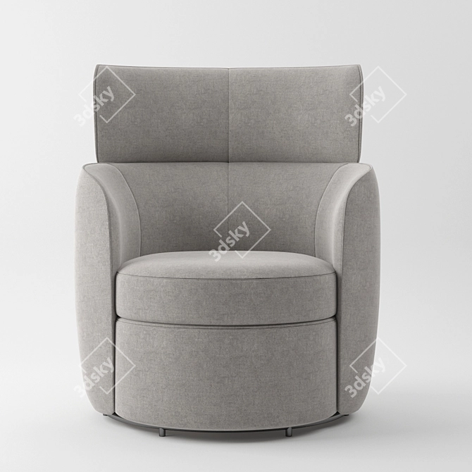 Modern Swivel Armchair: Claire 3D model image 2