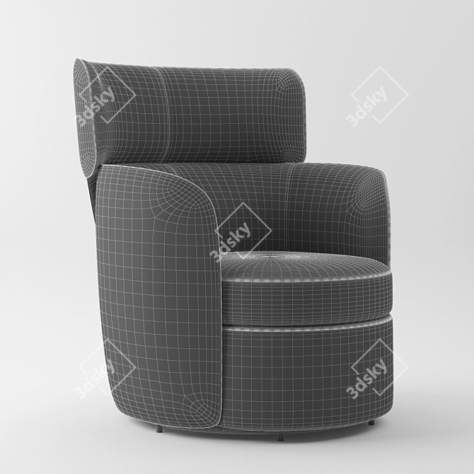 Modern Swivel Armchair: Claire 3D model image 3