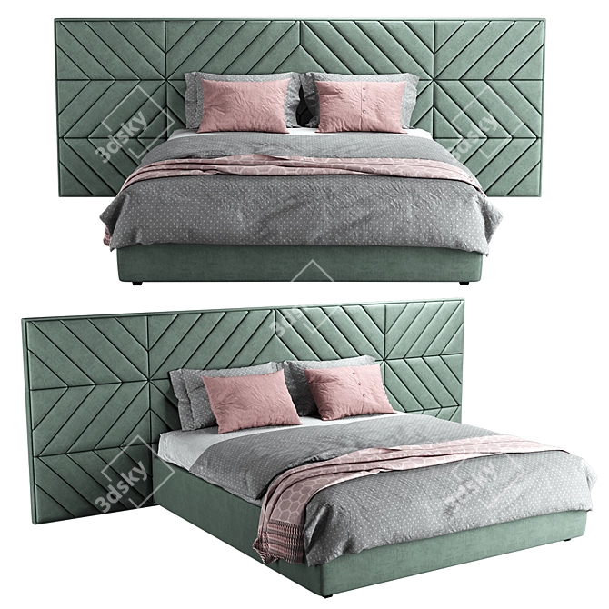 Title: Elegant Dream Bed 3D model image 1