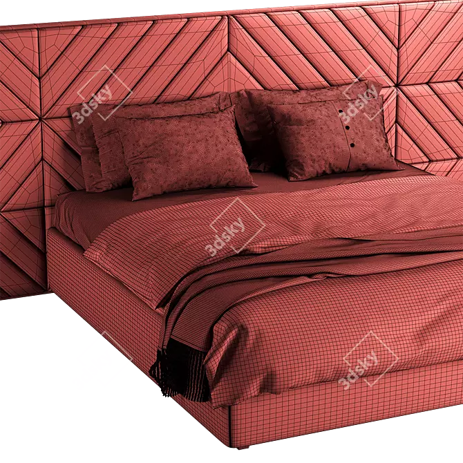 Title: Elegant Dream Bed 3D model image 5