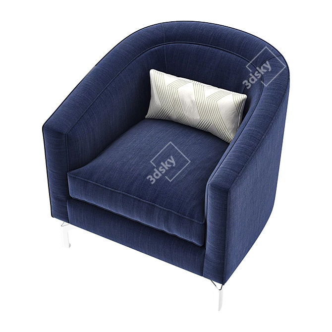 Elegant Annette Cabriole Armchair 3D model image 2