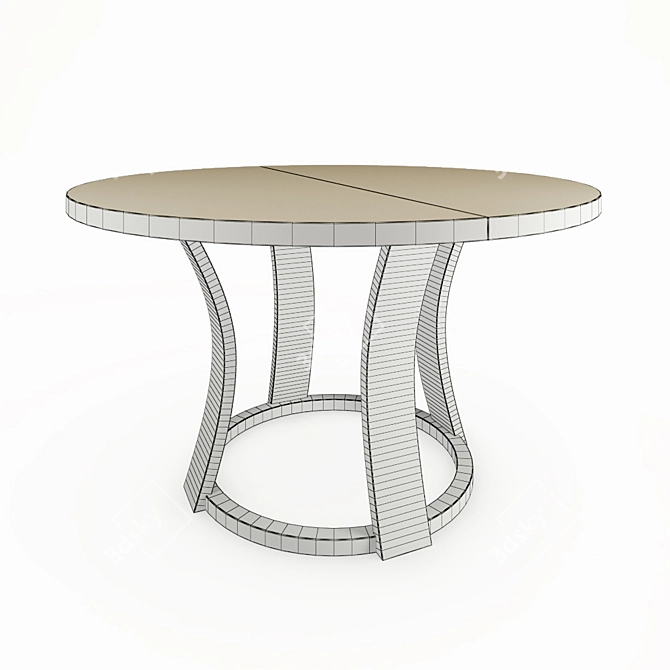 Elegant Grace Extensible Table 3D model image 3