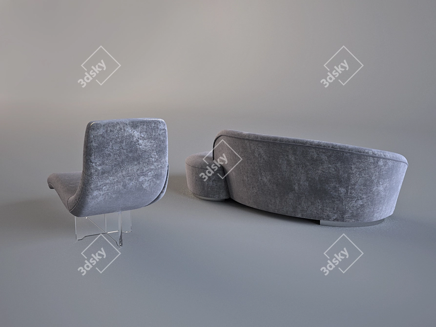 Sleek Sofa: Vladimir Kagan 3D model image 2