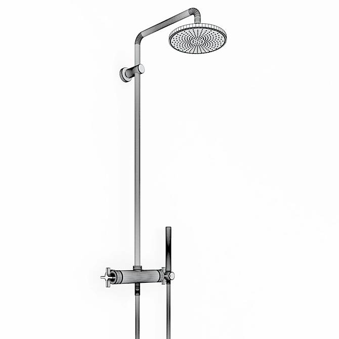 Luxury Rainfall Shower Head 3D model image 2